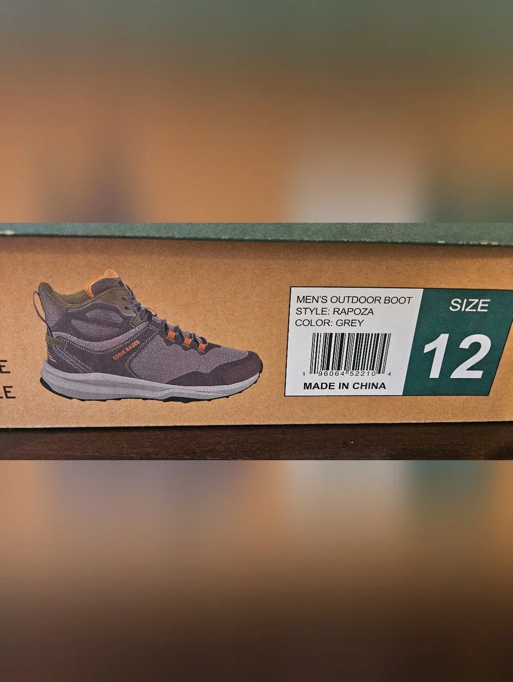 Eddie Bauer Gray and Brown Mid-Top Hiking Boots